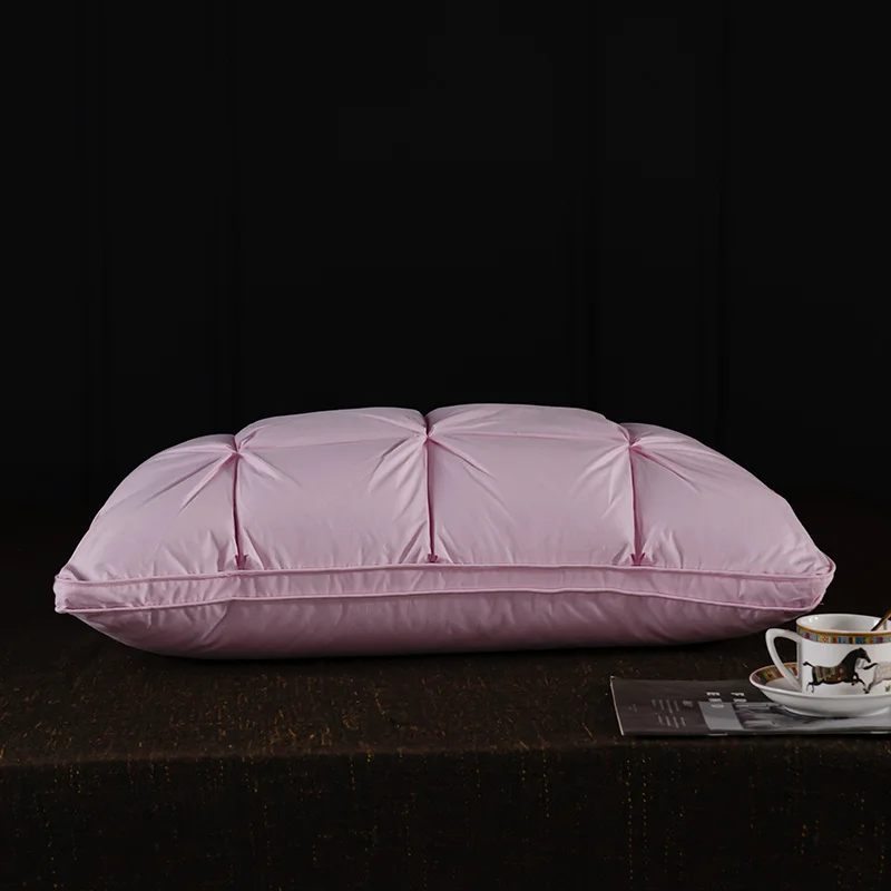 Luxury 3D Bread White Goose Down Feather Pillows for Sleeping Body Neck Protection Bed Pillows Soft Comfort 100% Cotton Cover