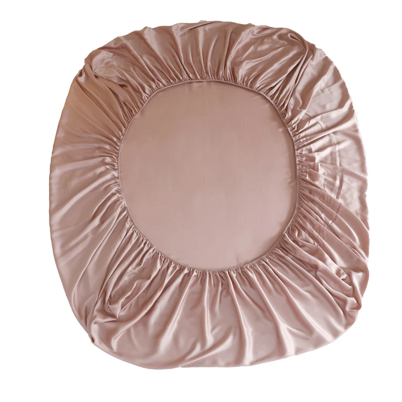 Mulberry Silk Fitted Bed Sheet with Elastic Bands Luxury Mattress Cover Single Double Queen  King Size Bed Cover 100/160/200/220