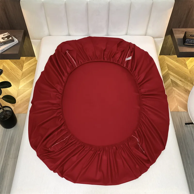 Egyptian Cotton Fitted Sheet with Elastic Bands Adjustable Non Slip Mattress Covers for Twin Double King Queen Bed Soft Bedsheet