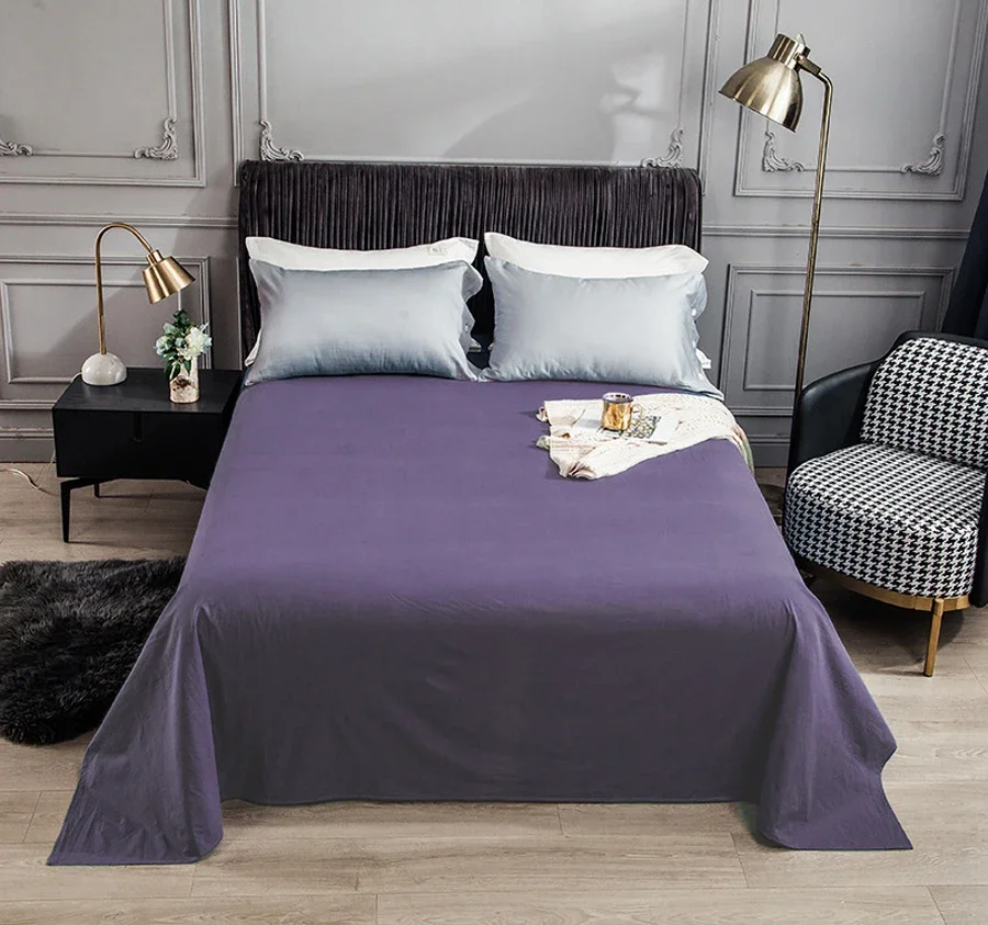WASART Pure cotton flat bed sheet summer bedspread soft bed linens 2 people couple luxury double bed bedding king size bedsheet