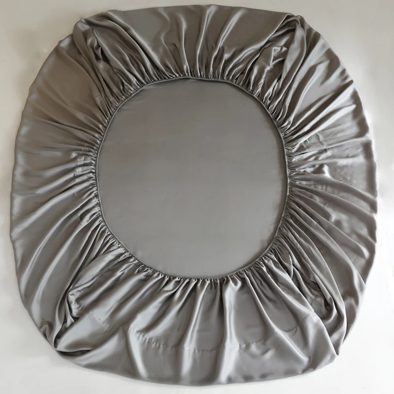 Mulberry Silk Fitted Bed Sheet with Elastic Bands Luxury Mattress Cover Single Double Queen  King Size Bed Cover 100/160/200/220