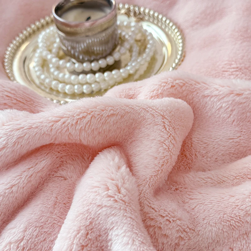 WASART Artificial Rabbit Plush Blanket Fluffy Coral Fleece Sofa Throw Thermal Thick Bed Sheet Warm Autumn Winter Cozy Bed Cover