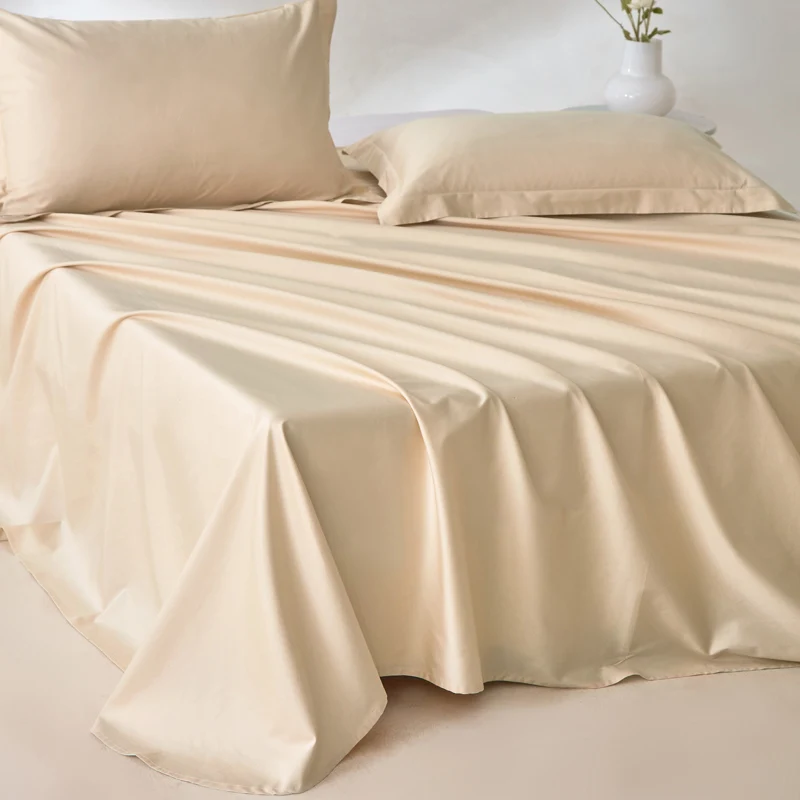 Egyptian Cotton Bed Flat Sheet, 1PC 800 Thread Count Top Sheets for Single Double King Queen Bed, Luxury Soft Bedsheet Bed Linen