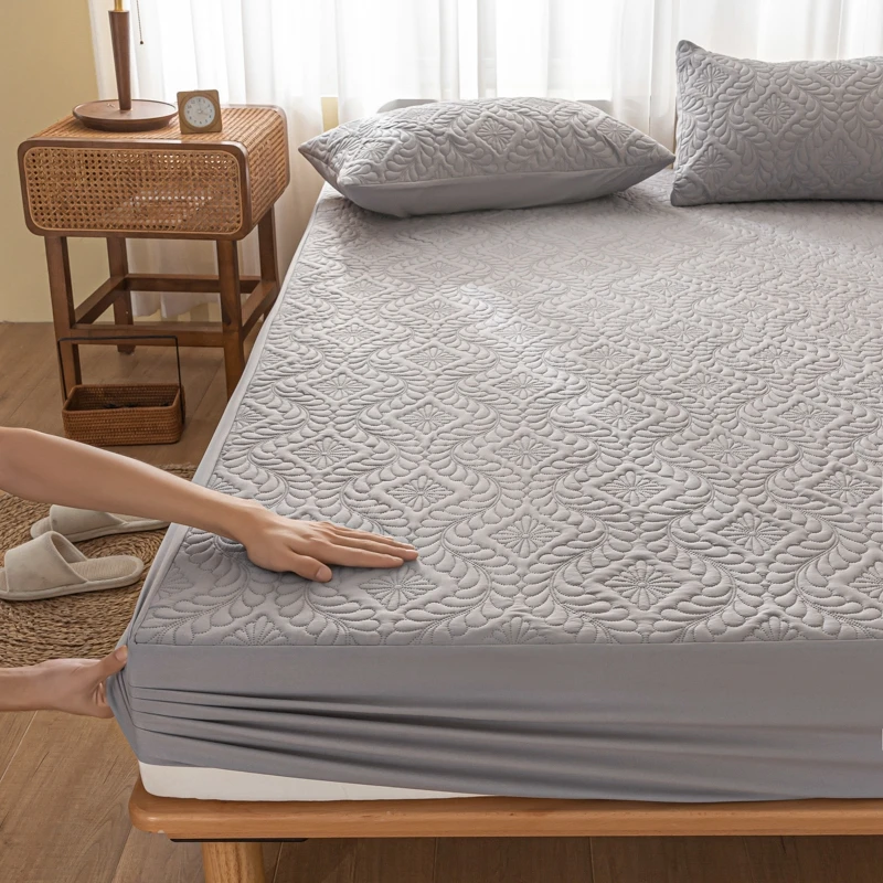3pcs Set Waterproof Mattress Cover and Pillowcase, 100% Waterproof Mattress Protector, Non-Slip Adjustable Anti-Mite Bedding Set
