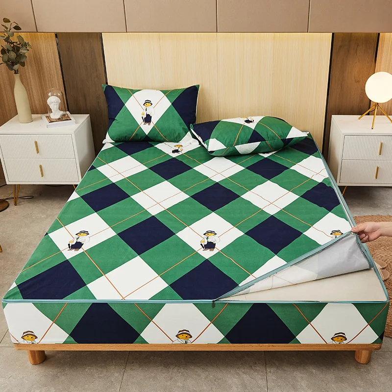 100% Waterproof Mattress Cover with Zipper Closure Six Sides All Inclusive Mattress Protector Soft Fitted Sheet Customized Size