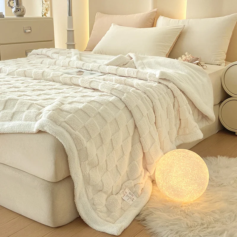 Sherpa Fleece Throw Blanket Queen King Size for Couch, Bed and Sofa, Thick and Warm Blanket, Soft Fuzzy Plush Blanket for Winter
