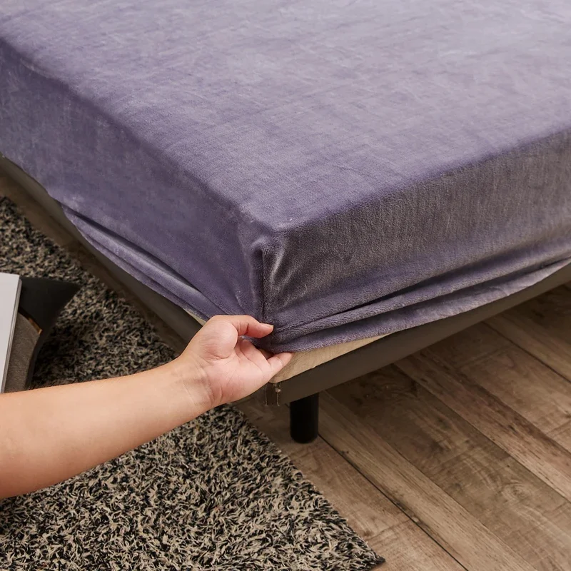 WASART Warm velvet elastic fitted sheet mattress cover winter bedspreads 2 people luxury double bed bed sheet king size 160/200