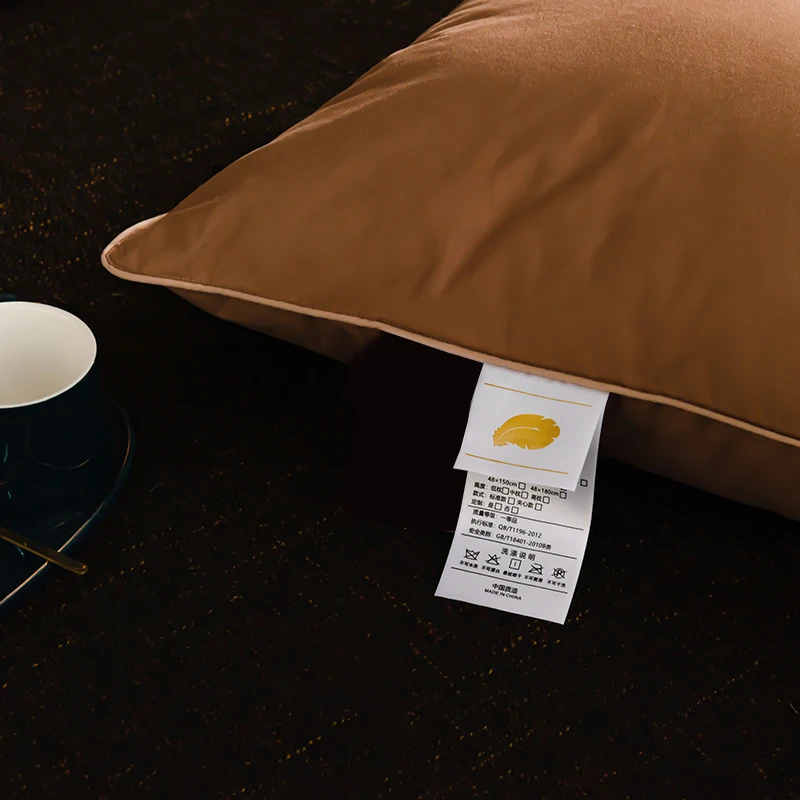 Goose Down Feather Pillows Luxury Protect Neck Spine Pillow 100% Cotton Cover Slow Rebound 1pc Soft Comfort Pillow for Sleeping