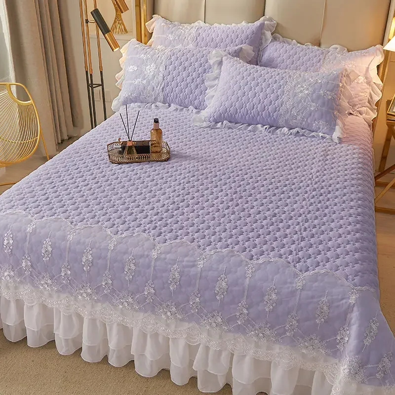 WASART Quilted thicken white bed sheet summer bedspread couple 2 people bed linens luxury double bed bedding king size 180x200cm