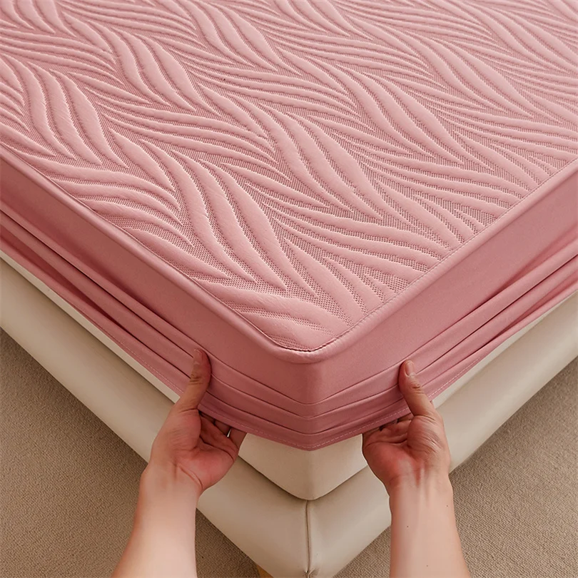 Waterproof 3D Air Fabric Thick Mattress Cover, 100% Waterproof Mattress Pad Protector, Ultra Soft Breathable Fitted Bed Sheet