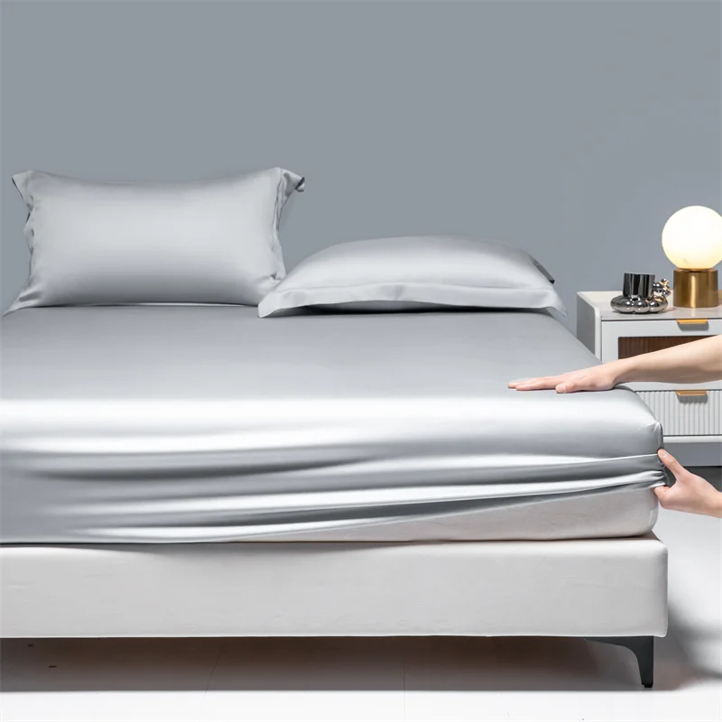 Premium Egyptian Cotton Bedding Fitted Sheet Elastic Band Around Mattress Cover Double Queen King Size Bed Cover No Pillowcase