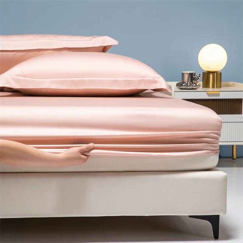 Luxury 100% Bamboo Bed Sheet Set with Fitted Sheets Flat Bedsheet Pillowcase Double Queen King Size Bedding Sets Smooth Silky