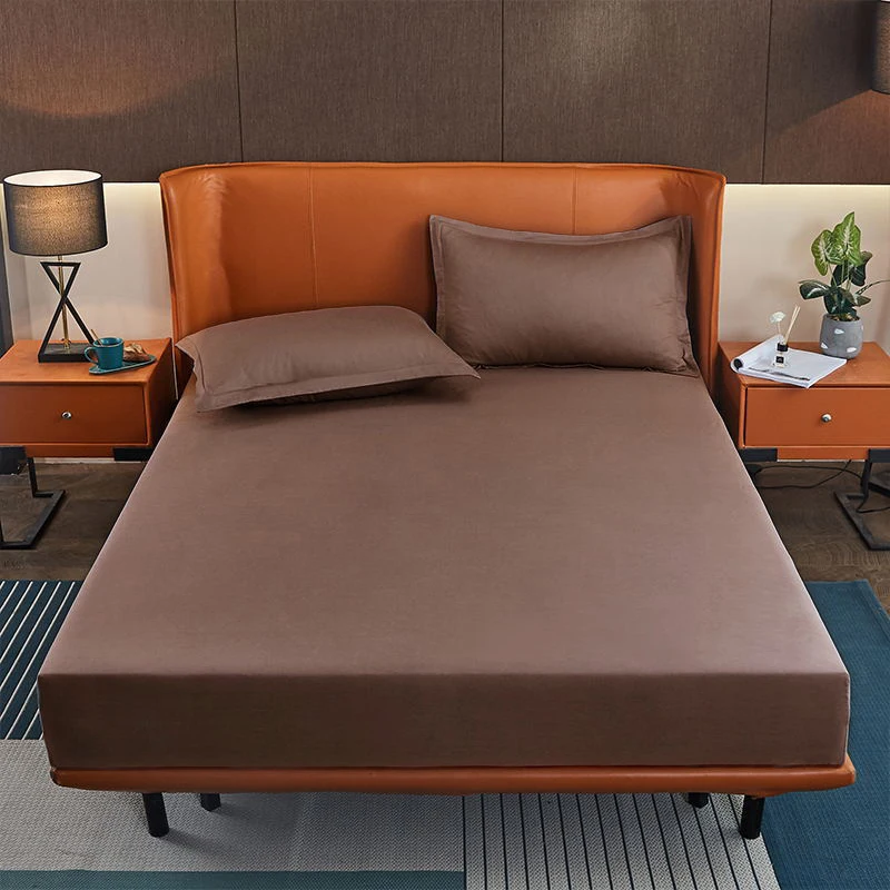 WASART Cotton fabric bed sheet elastic fitted sheet mattress protector cover cozy double bed couple bed linens 150x190 king size