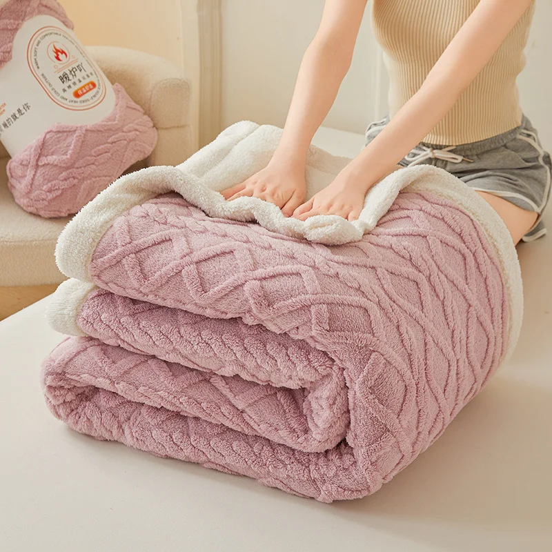 Premium Sherpa Double Layer Blanket Soft Reversible Fleece Warm Thick Throw Blanket for Bed, Couch Cozy All-Season Home Decor