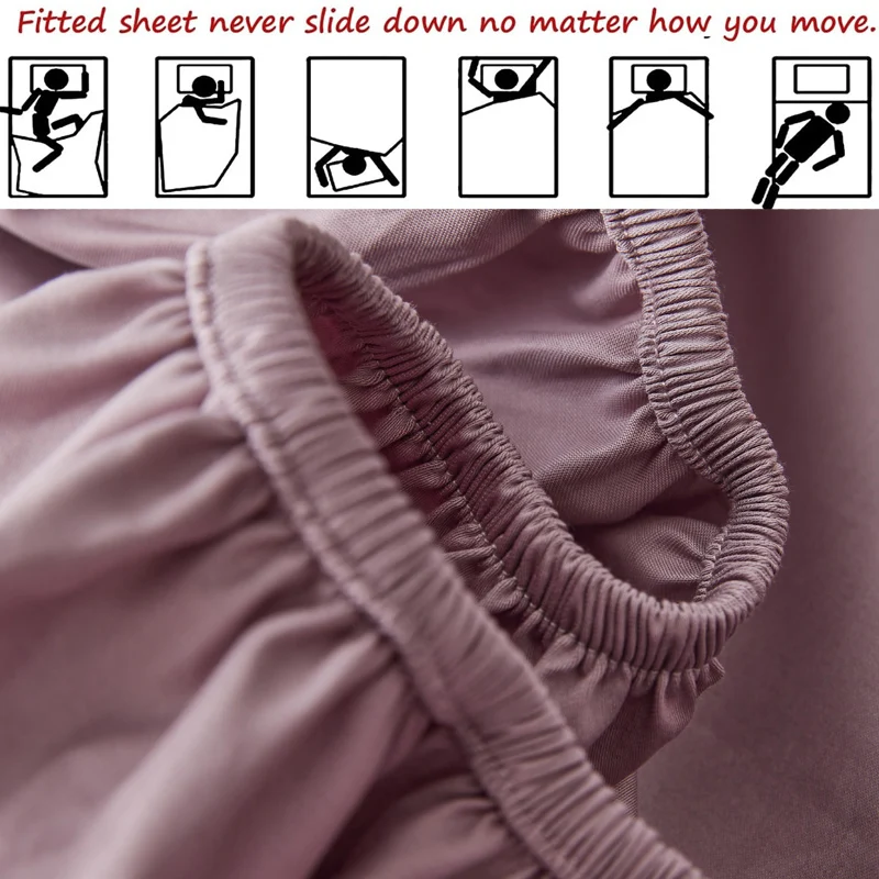 Premium Egyptian Cotton Fitted Sheet with Elastic Bands 800 Thread Count Mattress Covers for Single Double King Queen Bed Cover