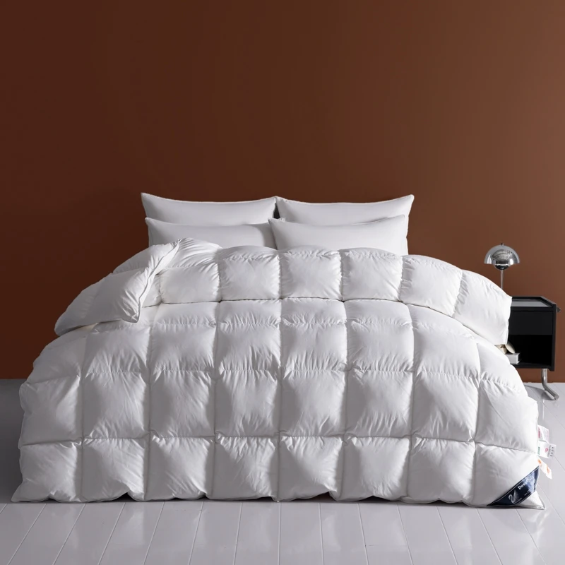 Luxurious White Goose Bed Duvet Super King Size Duvet 5 Stars Hotel Goose Feather Down Quilt Anti Allergen Ultra Soft Comforter