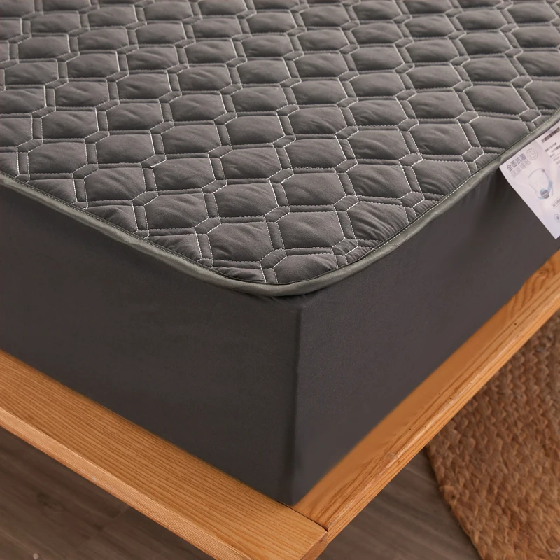 WASART Thicken quilted mattress protector cover couple luxury double bed elastic fitted sheet style 150x190 bed protection pad