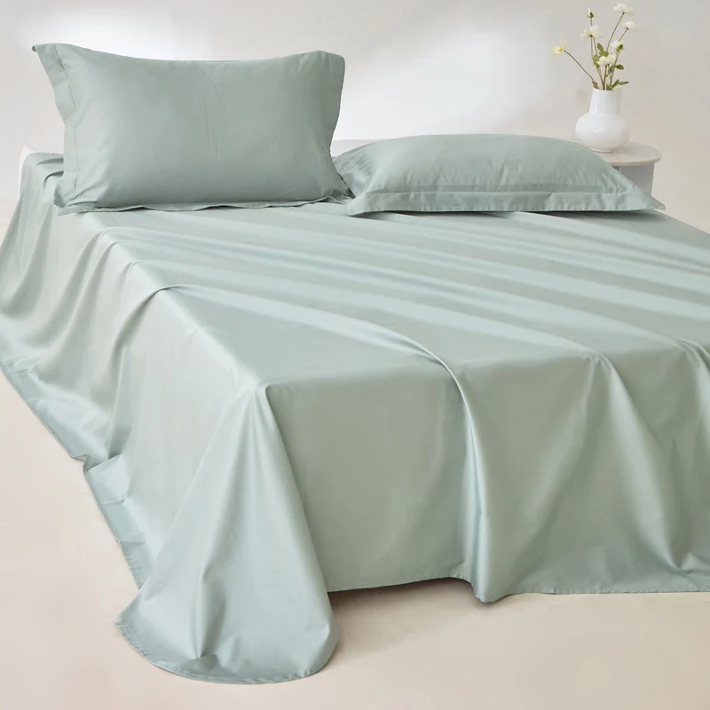 Egyptian Cotton Bed Flat Sheet, 1PC 800 Thread Count Top Sheets for Single Double King Queen Bed, Luxury Soft Bedsheet Bed Linen