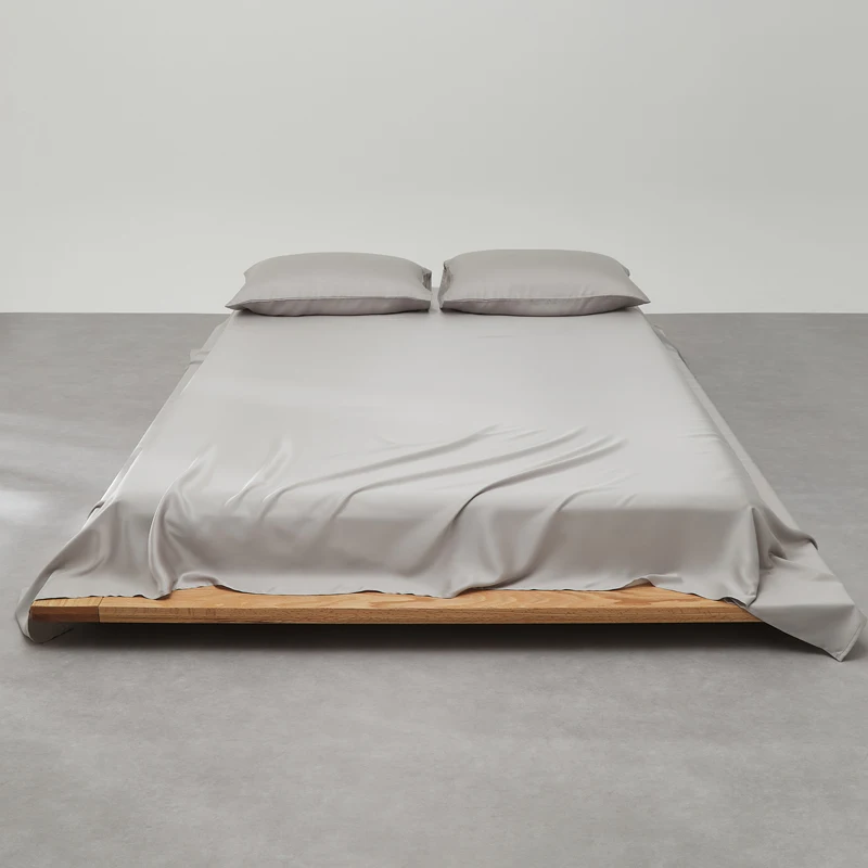 1pc Natural Mulberry Silk Flat Bed Sheet Solid Color Bedding Sheets 100% Silk Bedspreads for Twin Full Double Queen King Size