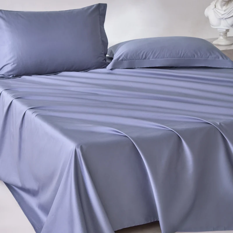 Egyptian Cotton Bed Flat Sheet, 1PC 800 Thread Count Top Sheets for Single Double King Queen Bed, Luxury Soft Bedsheet Bed Linen