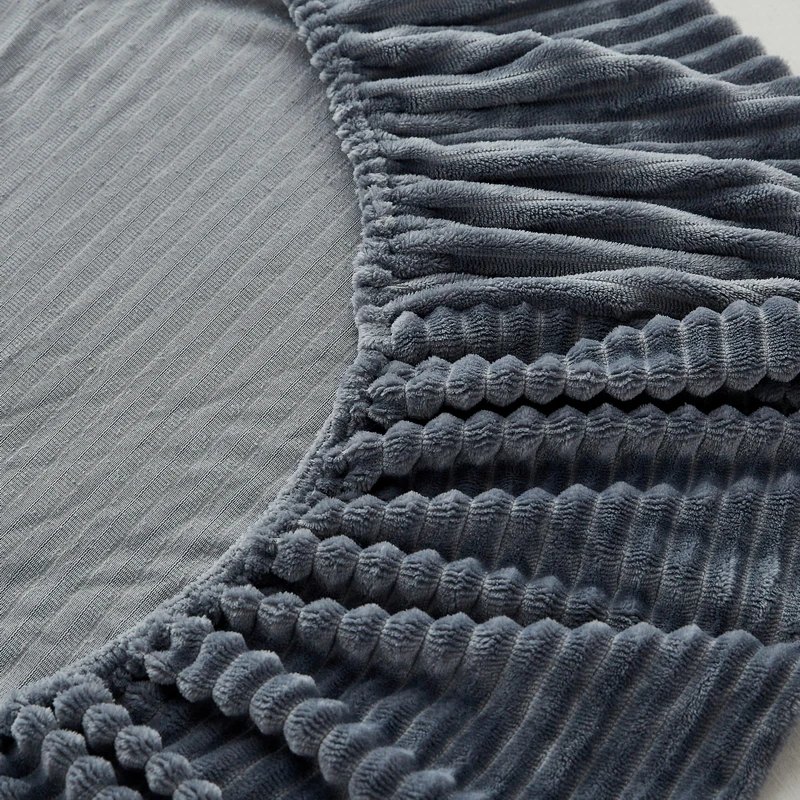 WASART Winter warm coral fleece fitted sheet elastic mattress cover fluffy plush thermal bed linens couple bedding king size 150