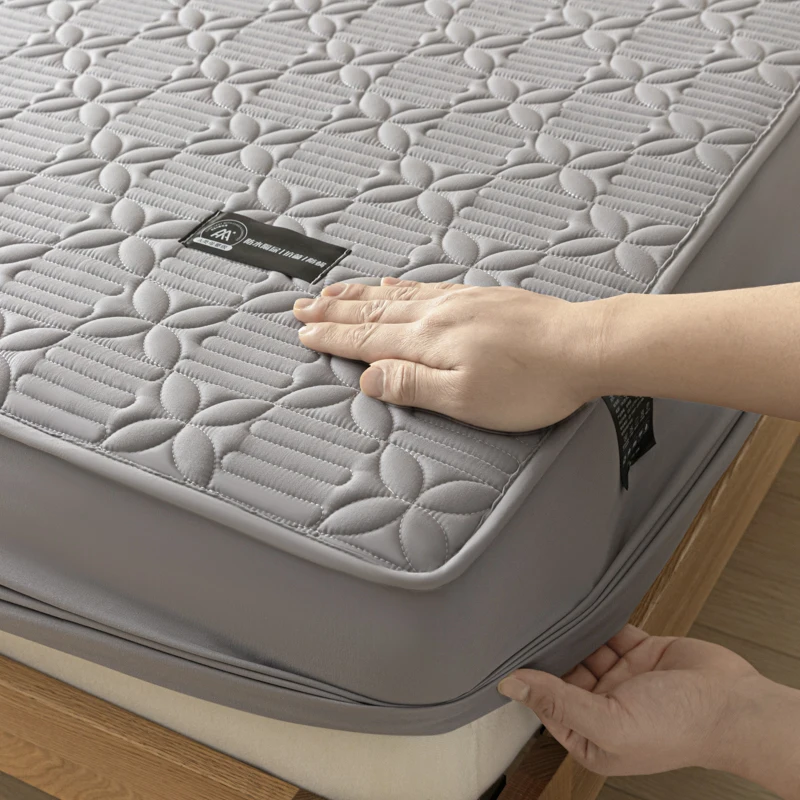 WASART Waterproof Quilted Mattress Protector Cover Elastic Fitted Sheet Style Couple Bed Protection Pad King Size Hypoallergenic