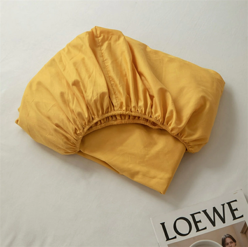 Cotton Mattress Cover with Elastic Rubber Band Soft Comfort Fitted Bed Sheet Ins Style Plain Color Bedsheet Adjustable Bed Cover